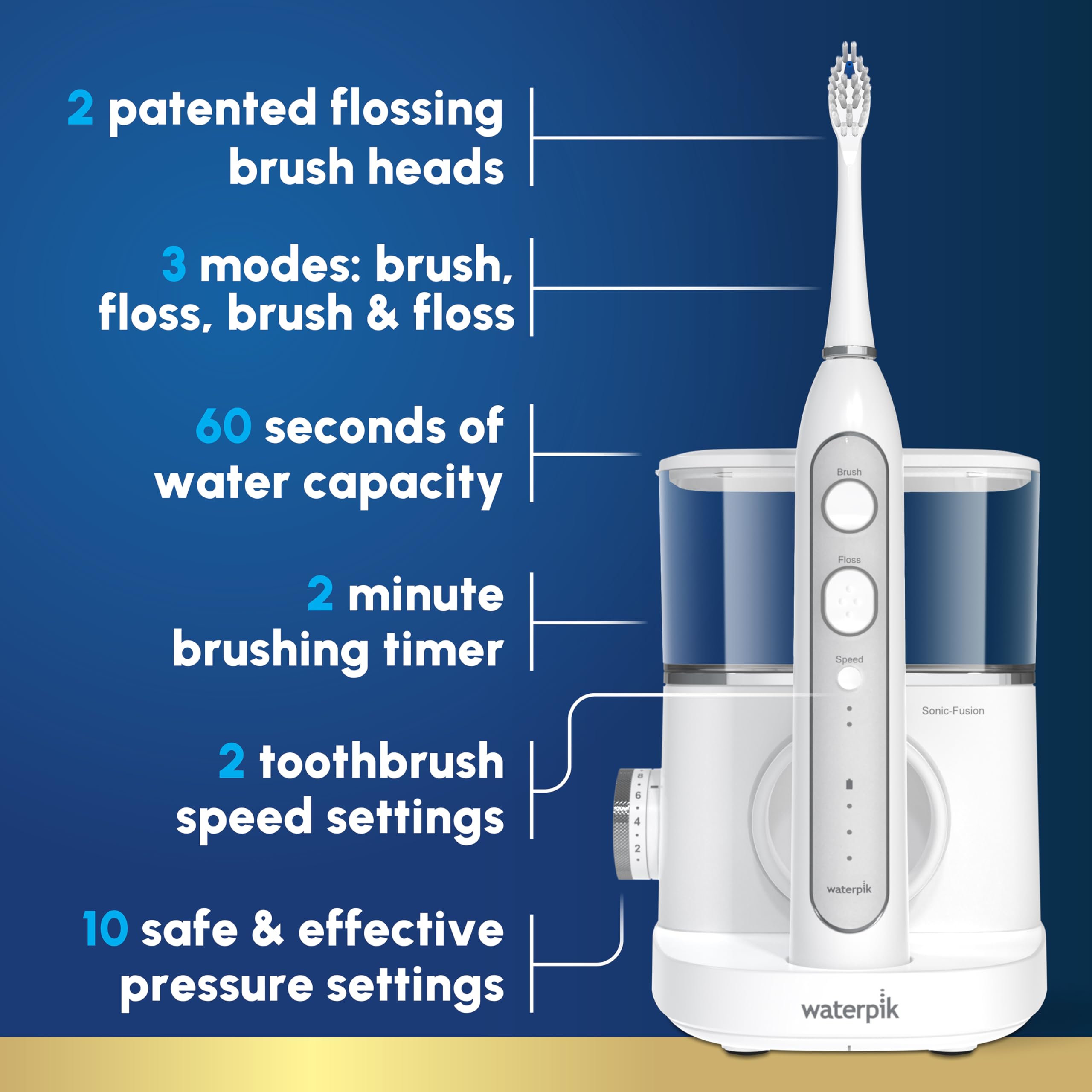 Waterpik Sonic-Fusion reservorio desmontable de 16 oz para llenado rápido