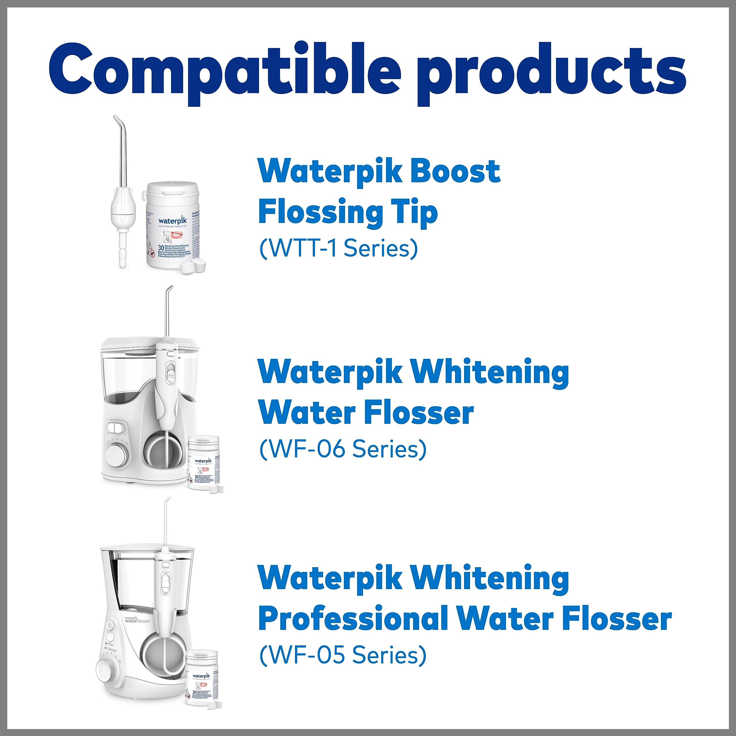 Waterpik tableta disolviéndose en depósito mostrando uso práctico