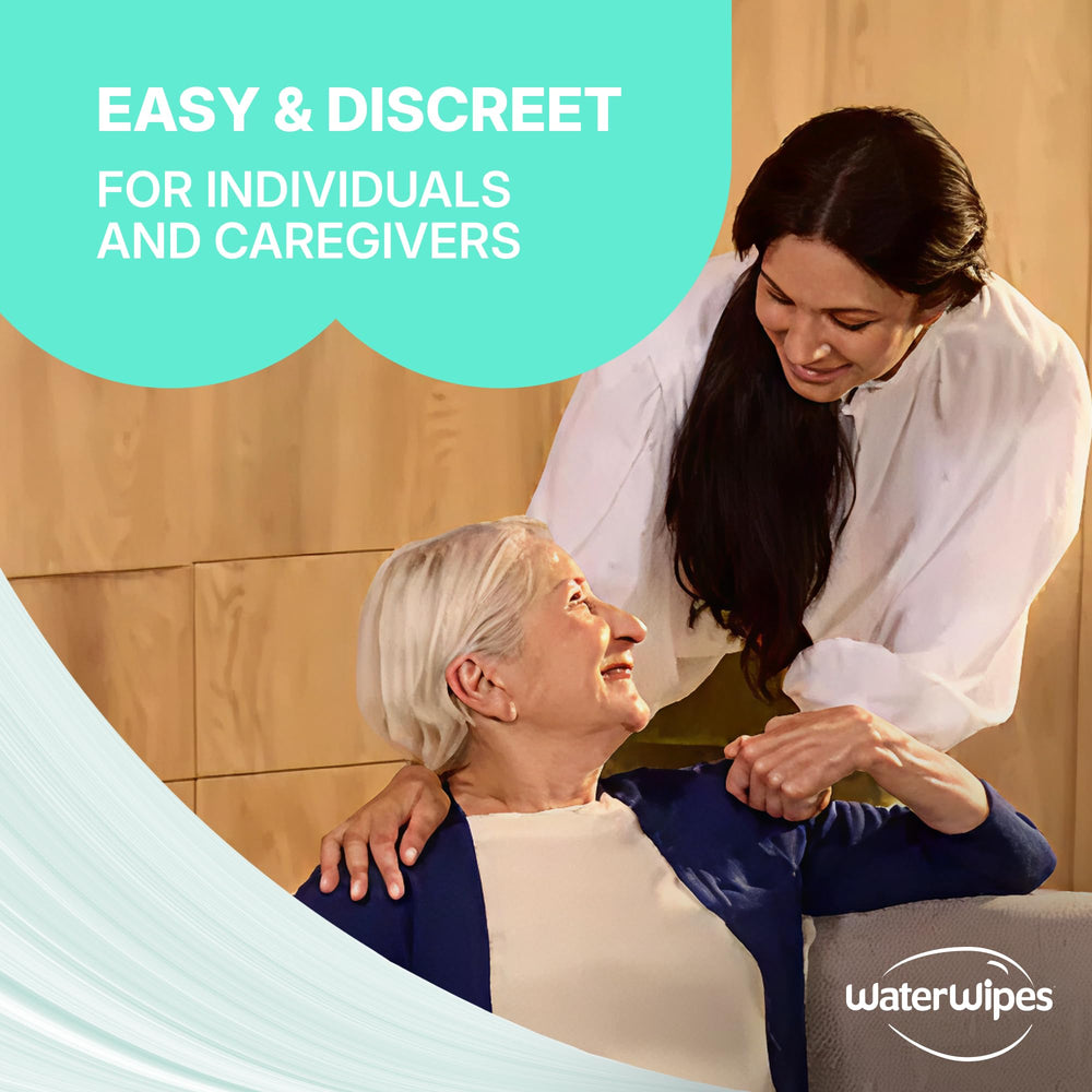 WaterWipes uso por cuidador limpiando con delicadeza, facilita la higiene