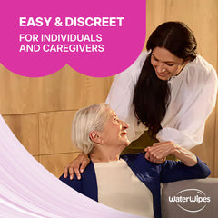 WaterWipes envase abierto con toallita saliendo para fácil acceso