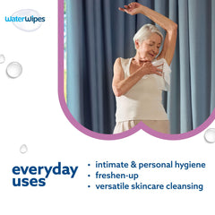Etiqueta de WaterWipes con ingredientes mínimos y beneficio para piel sensible