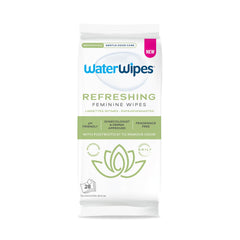 WaterWipes pack frontal mostrando 28 toallitas para frescura inmediata