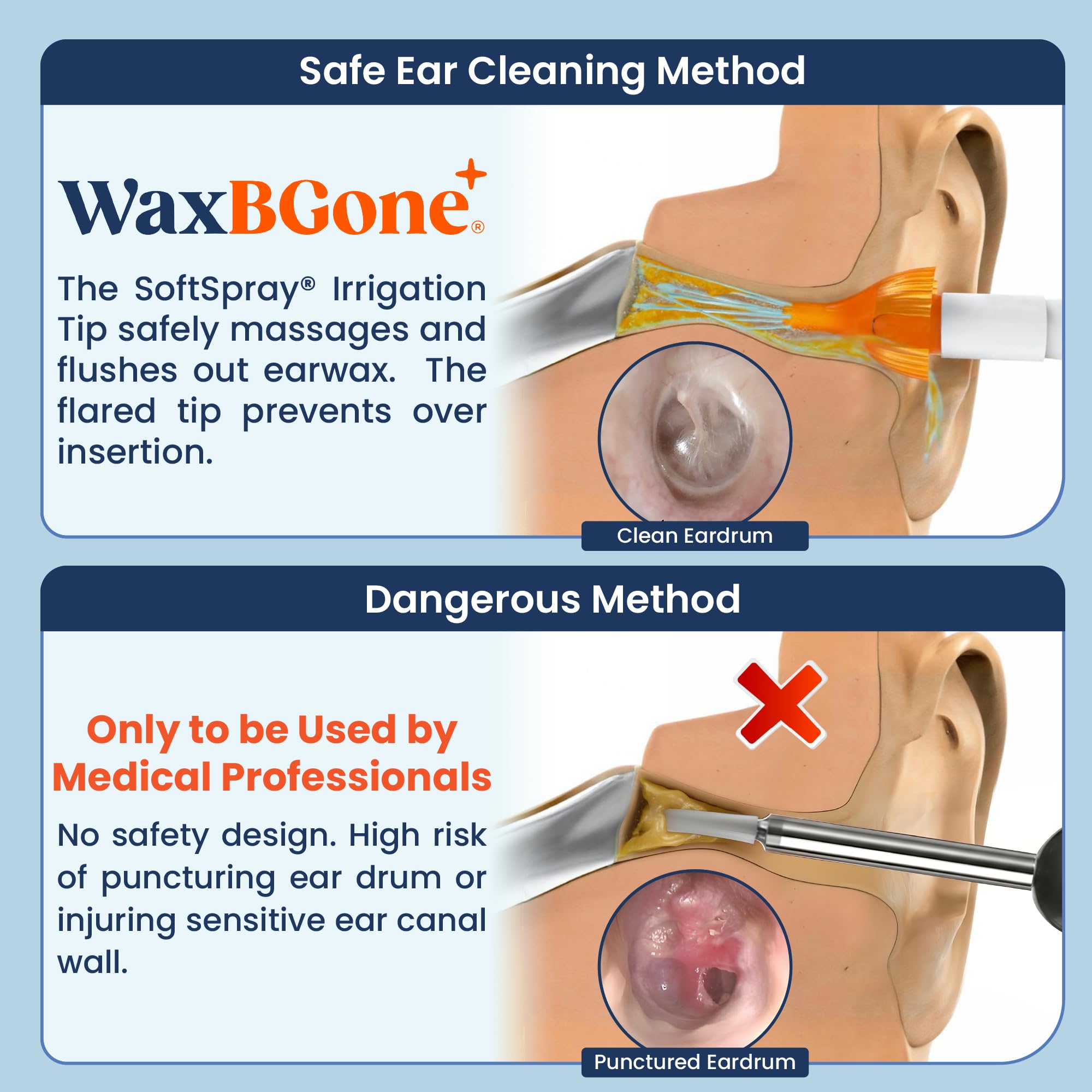 waxBgone comparación de tamaño en mano que muestra portabilidad