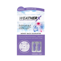 WeatherX pantalla de app con alerta barométrica, prevención proactiva