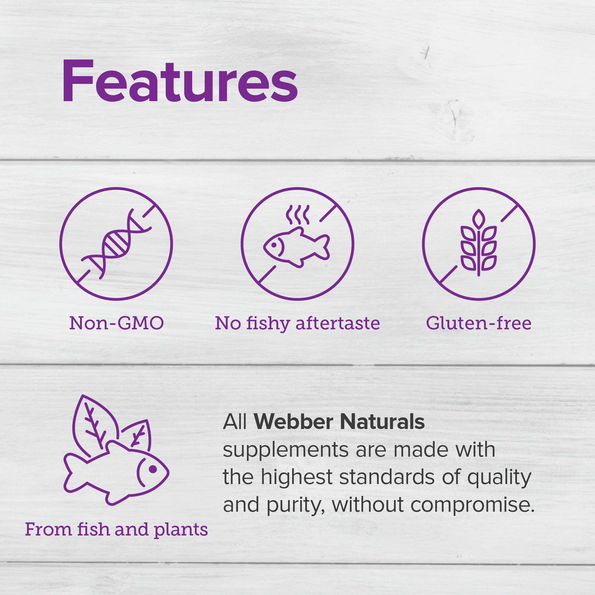 Webber Naturals cápsulas blandas detalle sin regusto y fácil ingestión