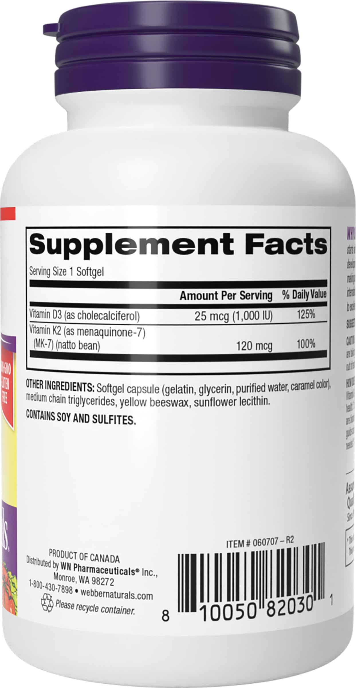 Webber Naturals comparación de tamaño, referencia para facilidad de uso
