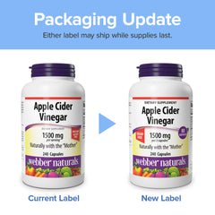 Webber Naturals etiqueta en primer plano con información de ingredientes