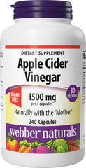 Webber Naturals frasco frontal mostrando 240 cápsulas y beneficios