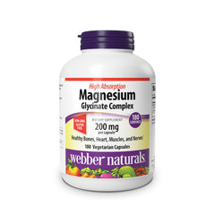 Webber Naturals frasco frontal mostrando la etiqueta y beneficios