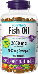 Webber Naturals frente del envase mostrando 120 cápsulas, confianza en la calidad