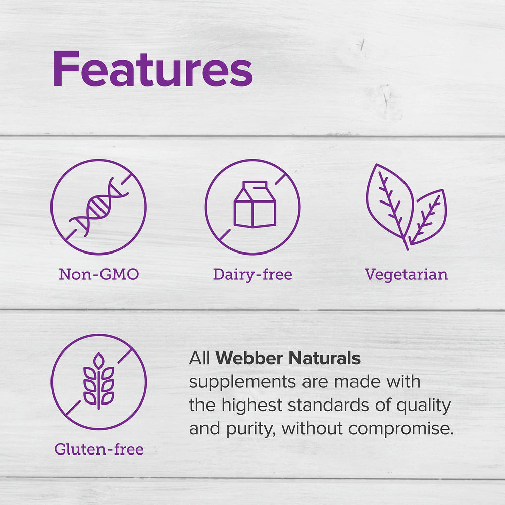 Webber Naturals tabletas en mano, fácil masticar y dosificación clara