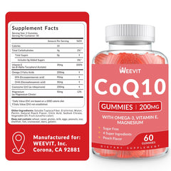 WEEVIT gominolas apiladas destacando textura masticable y sabor durazno