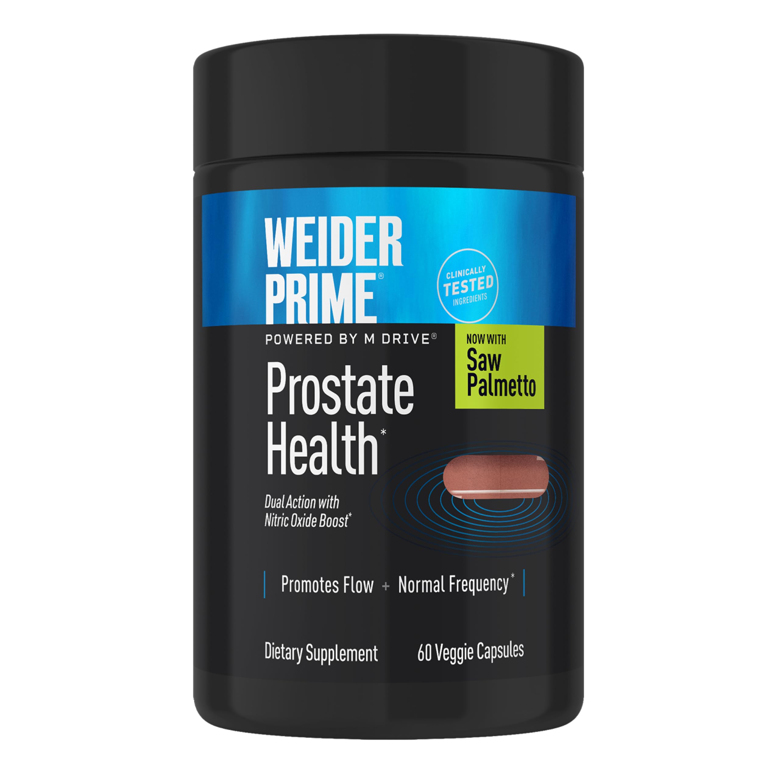 Weider envase frontal mostrando cápsulas y beneficios para confort urinario