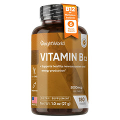 WeightWorld frasco frontal mostrando 180 tabletas y beneficio de suministro de seis meses