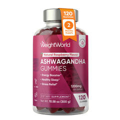 WeightWorld frasco frontal mostrando 120 gomitas y etiqueta clara