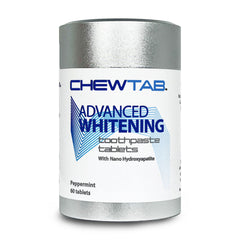 WELdental Chewtab Advanced frente del empaque mostrando compactibilidad y beneficios de viaje