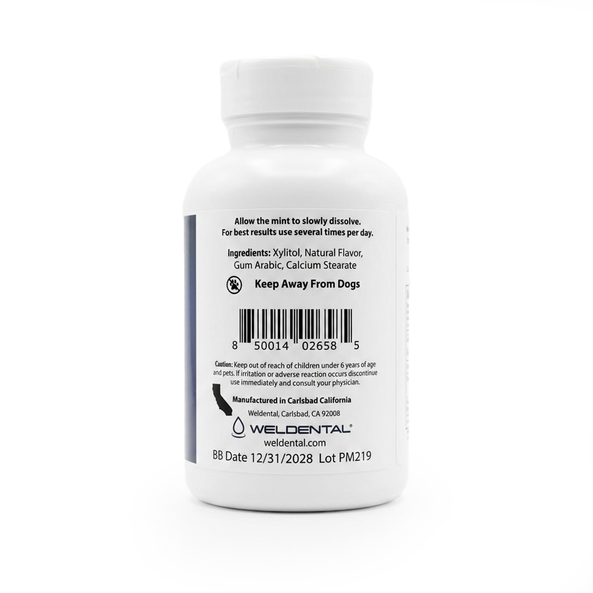 WELdental primer plano de pastilla para ver textura y acabado