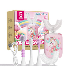 Well Before cepillo unicornio frontal muestra diseño atractivo y fácil agarre