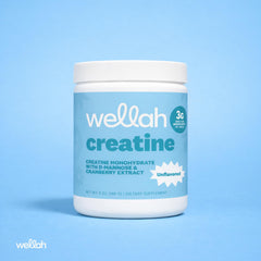 Wellah creatina sin sabor mezclada en batido listo para tomar