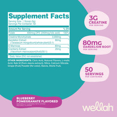 Wellah Creatine for Women Strawberry Lemonade bottle showcases refreshing pick-me-up during training.