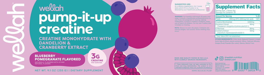 Wellah Creatine for Women Third-party testing lab seal signals quality and purity verification.