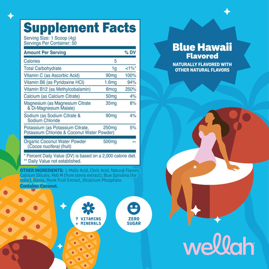 Wellah detalle del polvo mostrándolo fino y fácil de disolver para hidratación rápida