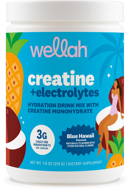 Wellah vista frontal del envase con sabor Blue Hawaii, práctico y reconocible