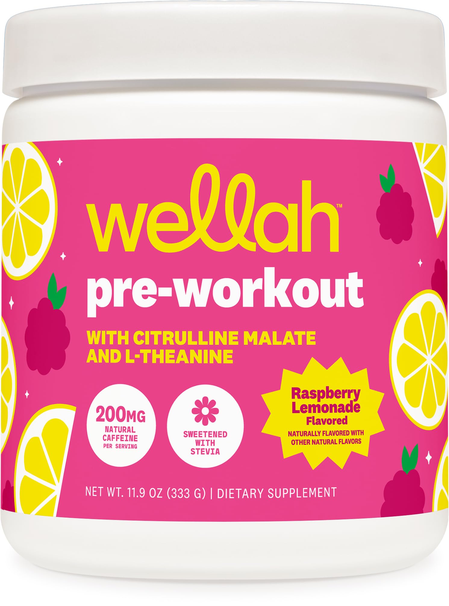 Wellah envase frontal Raspberry Lemonade mostrando 30 servicios y marca