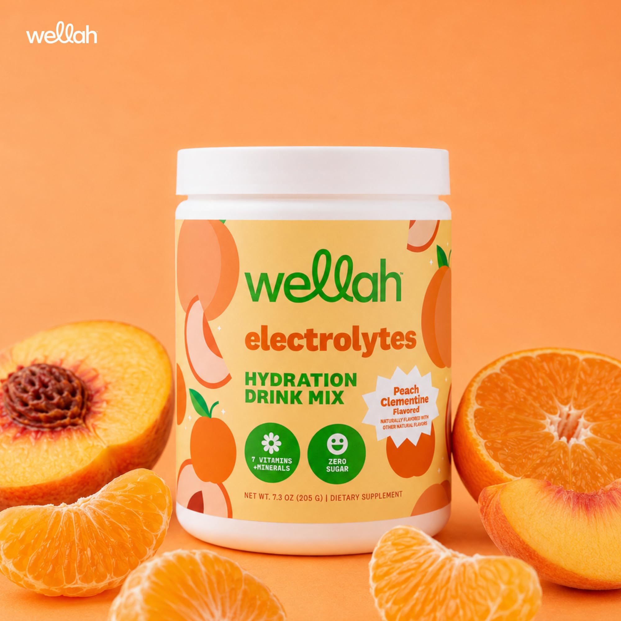 Botella con mezcla Wellah en agua, hidratación instantánea y refrescante
