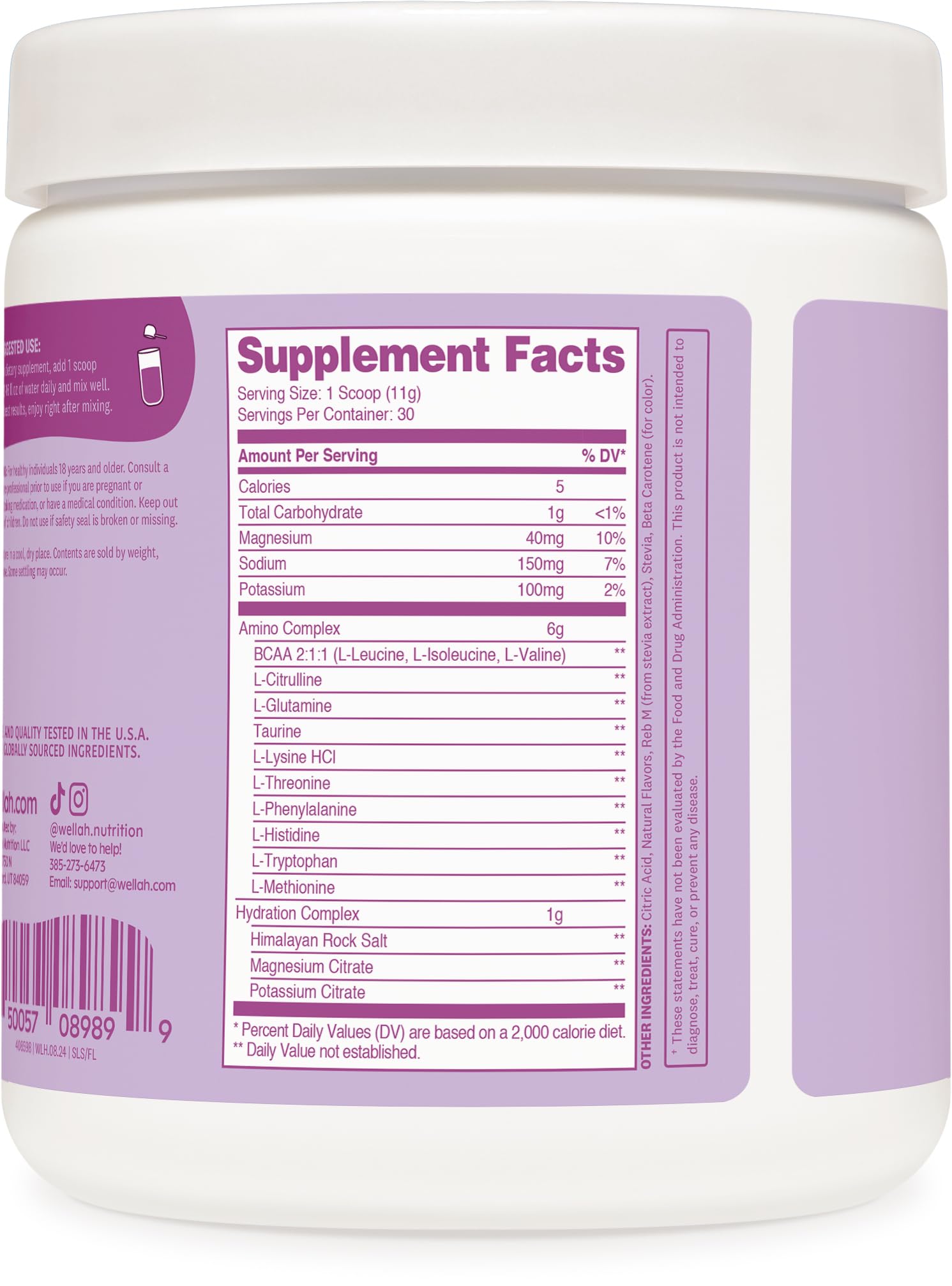 Wellah So Long Soreness BCAA, etiqueta de calidad BPM, garantiza procesos seguros.