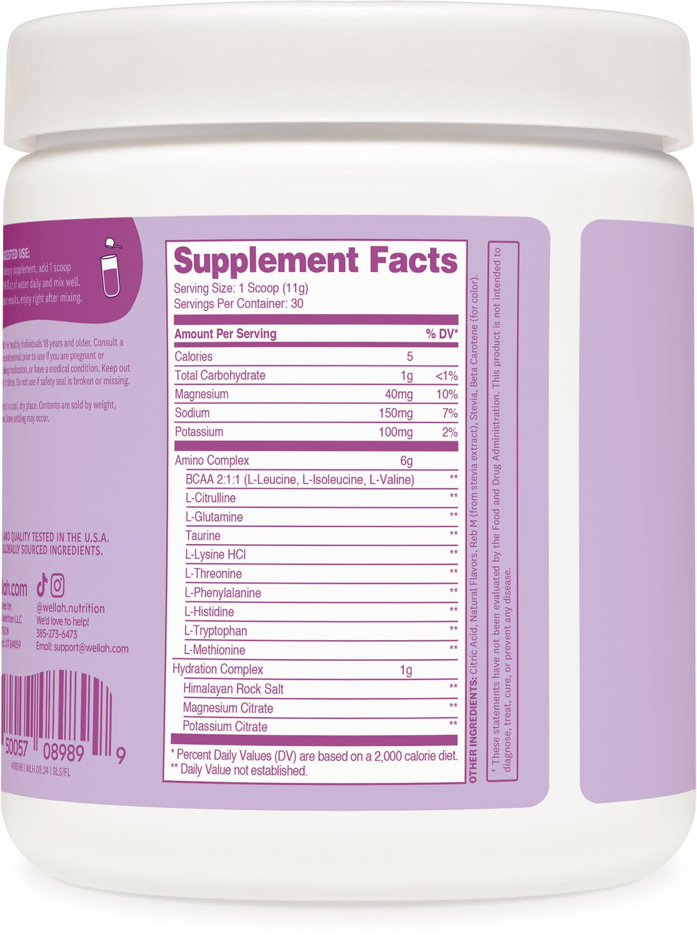 Wellah So Long Soreness BCAA, etiqueta de calidad BPM, garantiza procesos seguros.