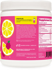 Vaso preparado Wellah Raspberry Lemonade con hielo para hidratación rápida