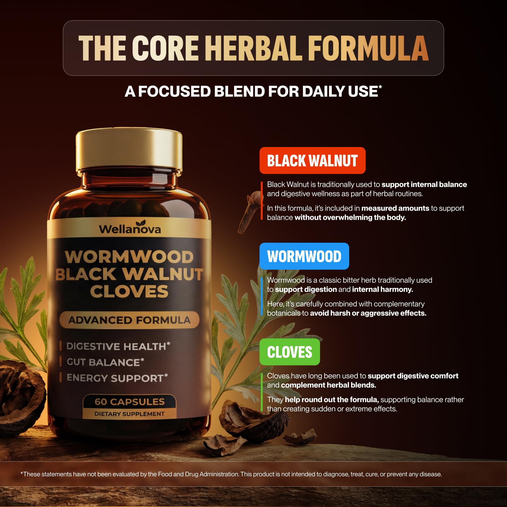 Wellanova cápsulas sobre superficie para ver pureza del producto