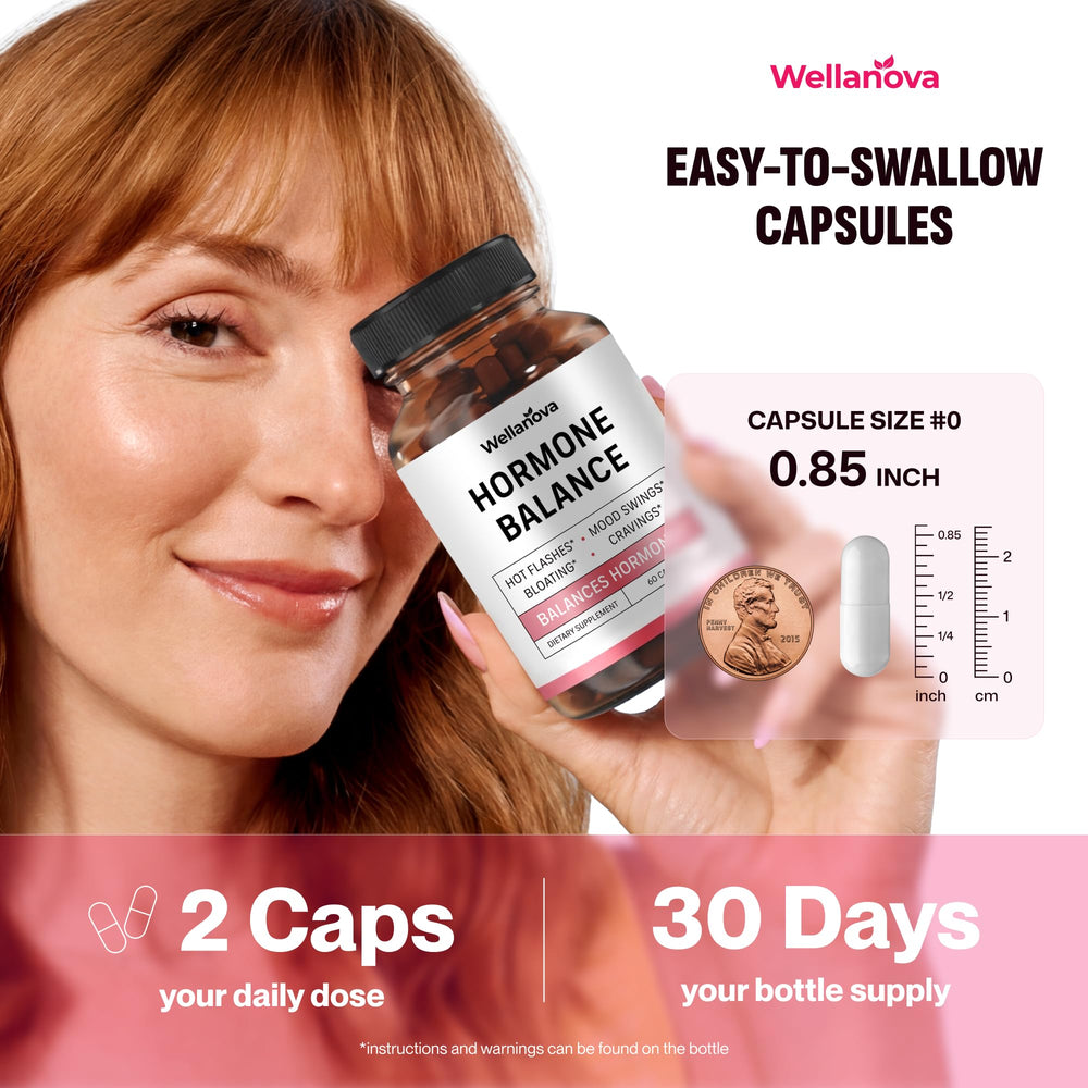 Wellanova cápsula junto a una moneda para comparar tamaño