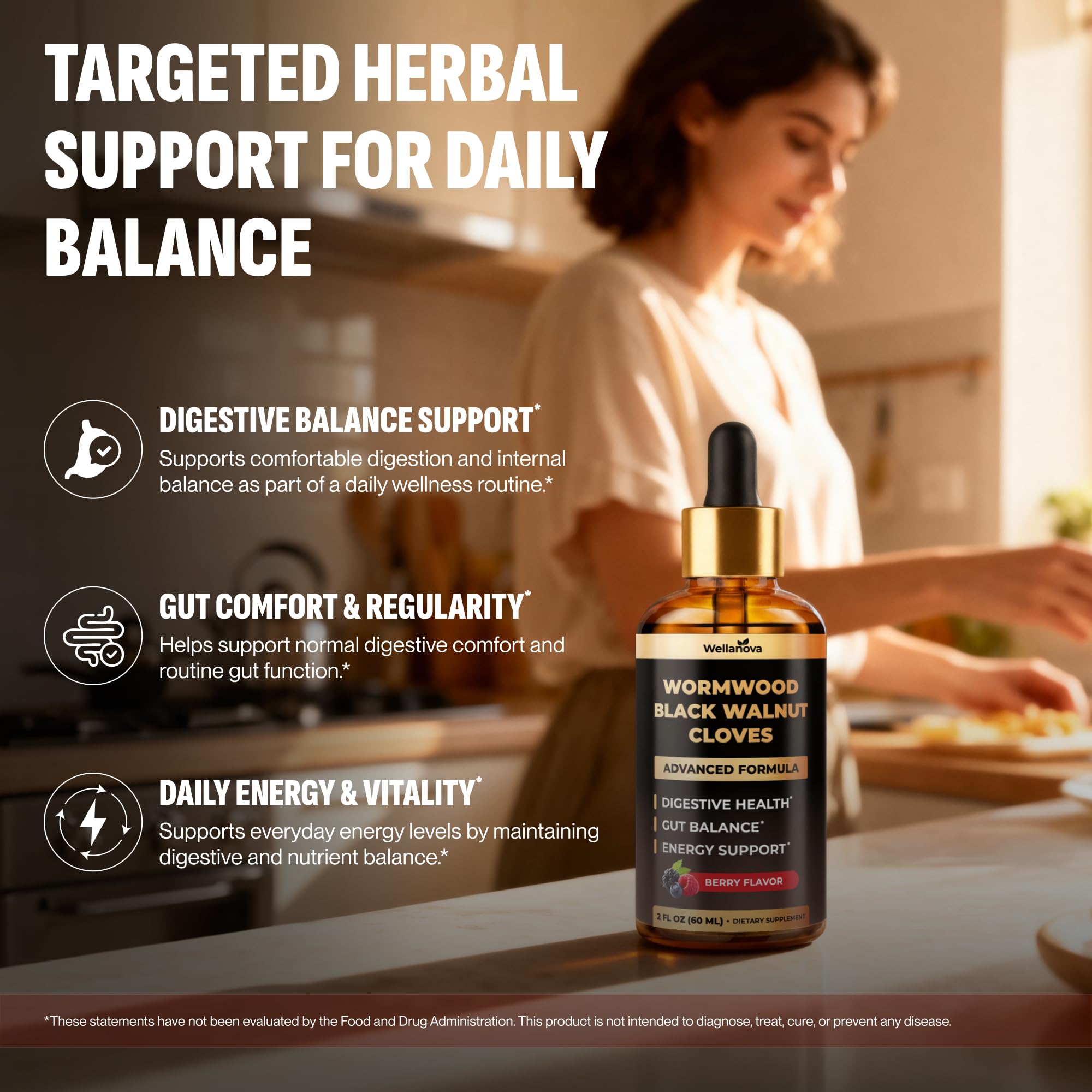 Wellanova gotas en cucharilla, beneficio absorción rápida y dosificación fácil
