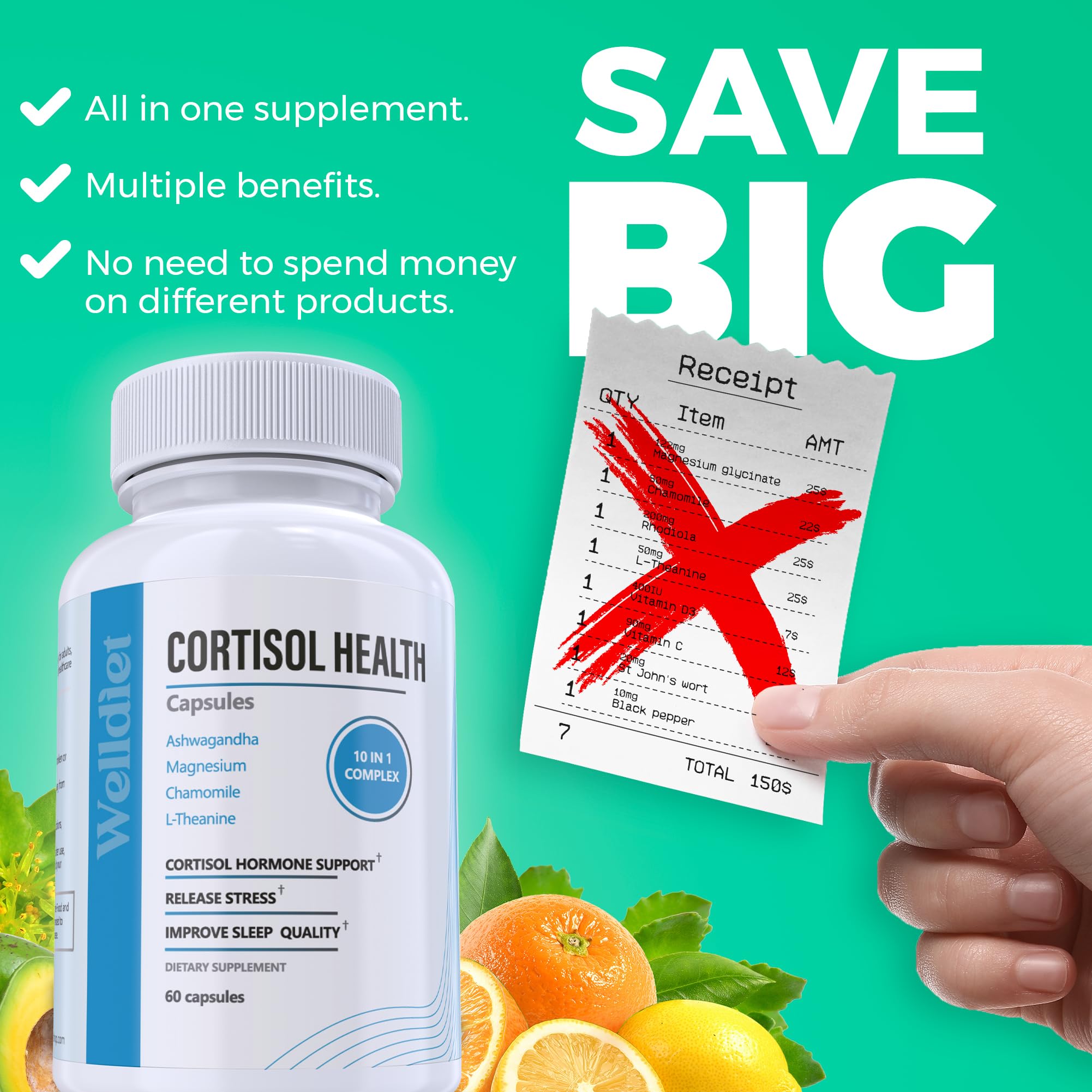 Welldiet ingredientes ashwagandha y rodiola como apoyo natural