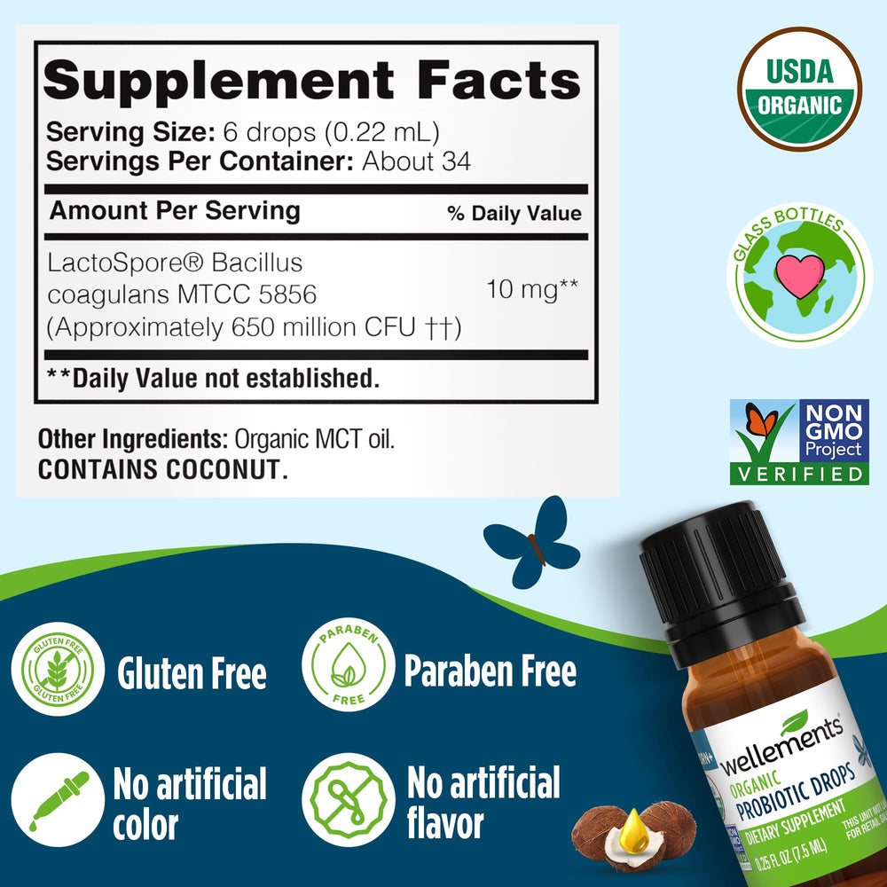 Wellements primer plano del aceite MCT orgánico como base neutra