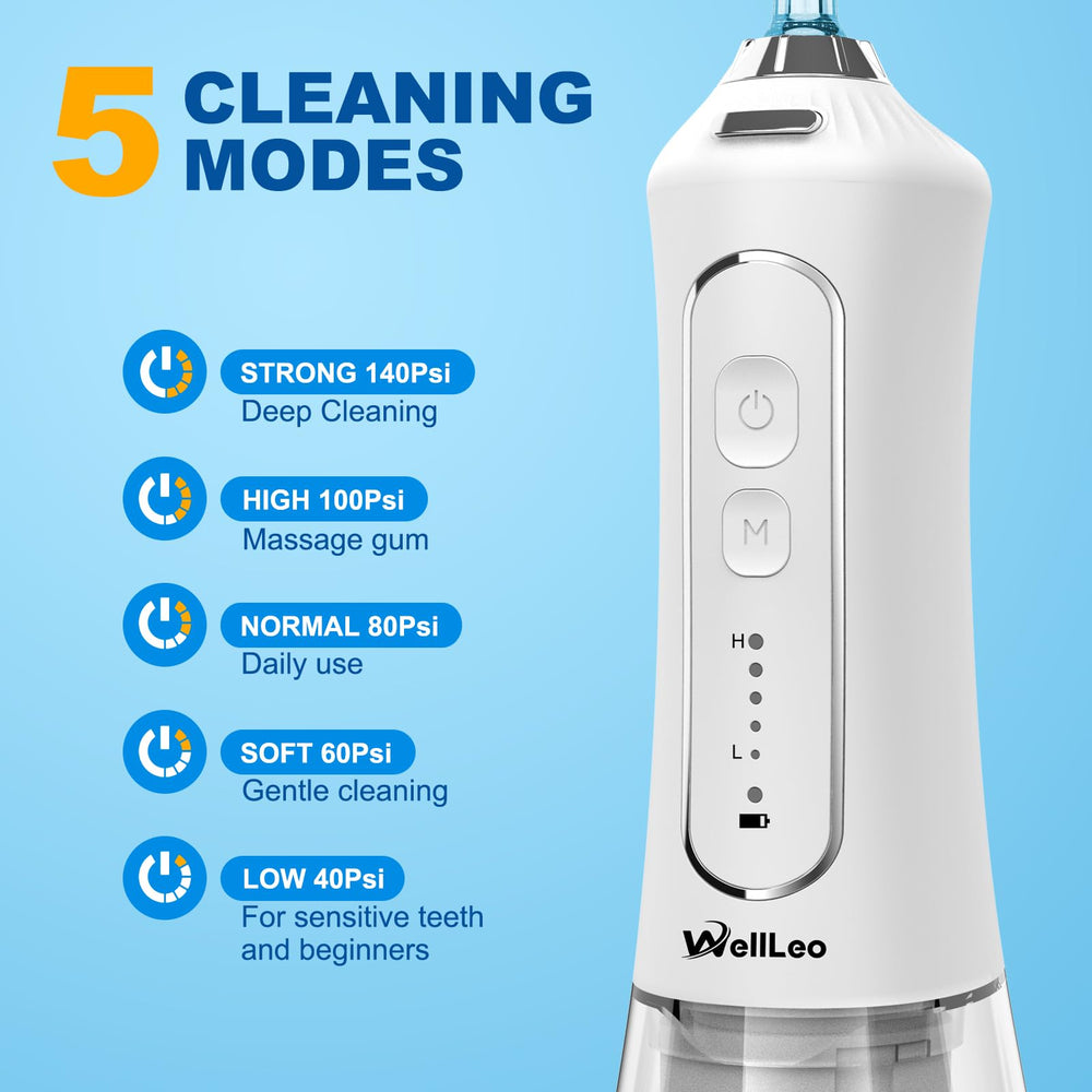 WellLeo boquilla intercambiable en primer plano para limpieza precisa interdental