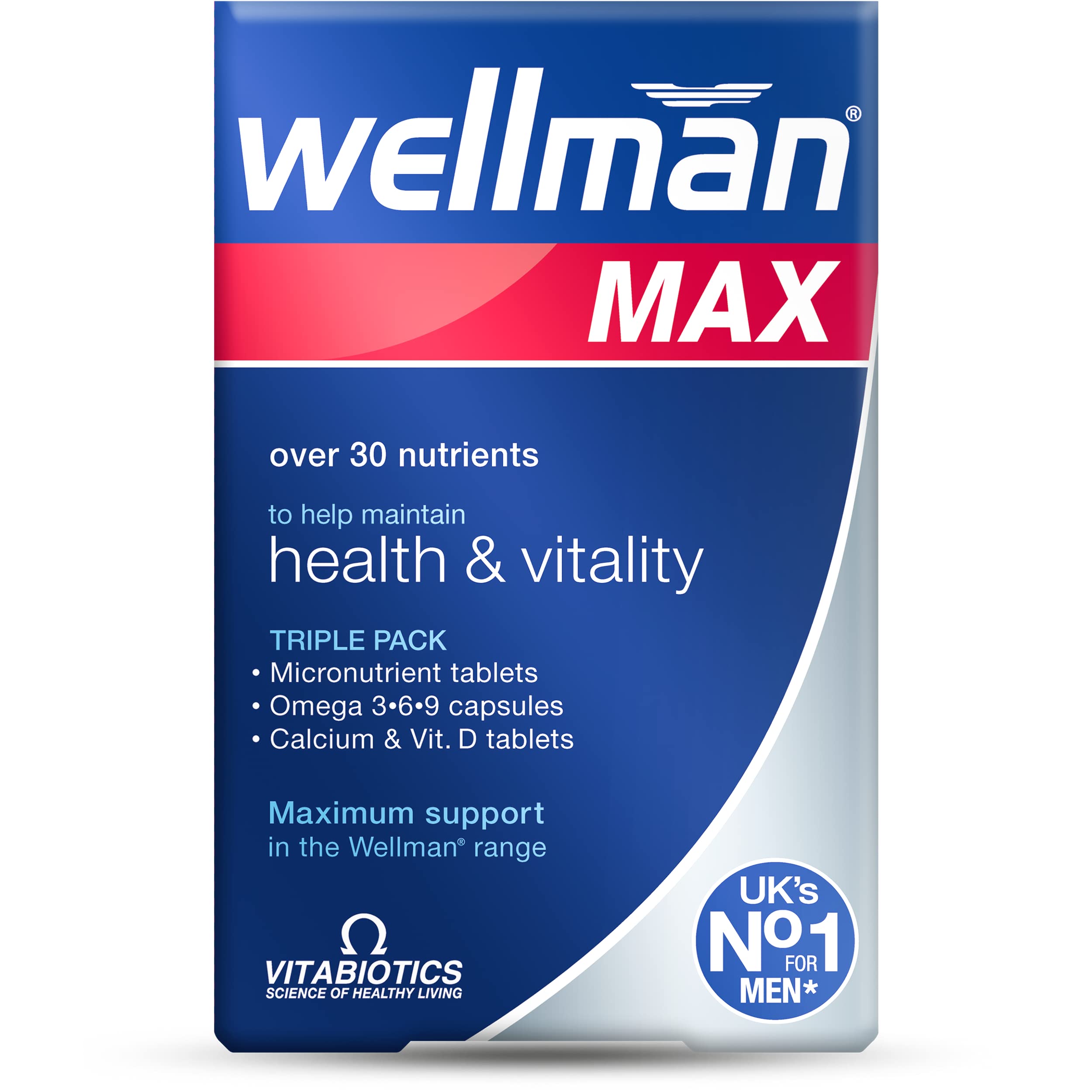Wellman Max muestra frontal del paquete que facilita completar nutrientes esenciales