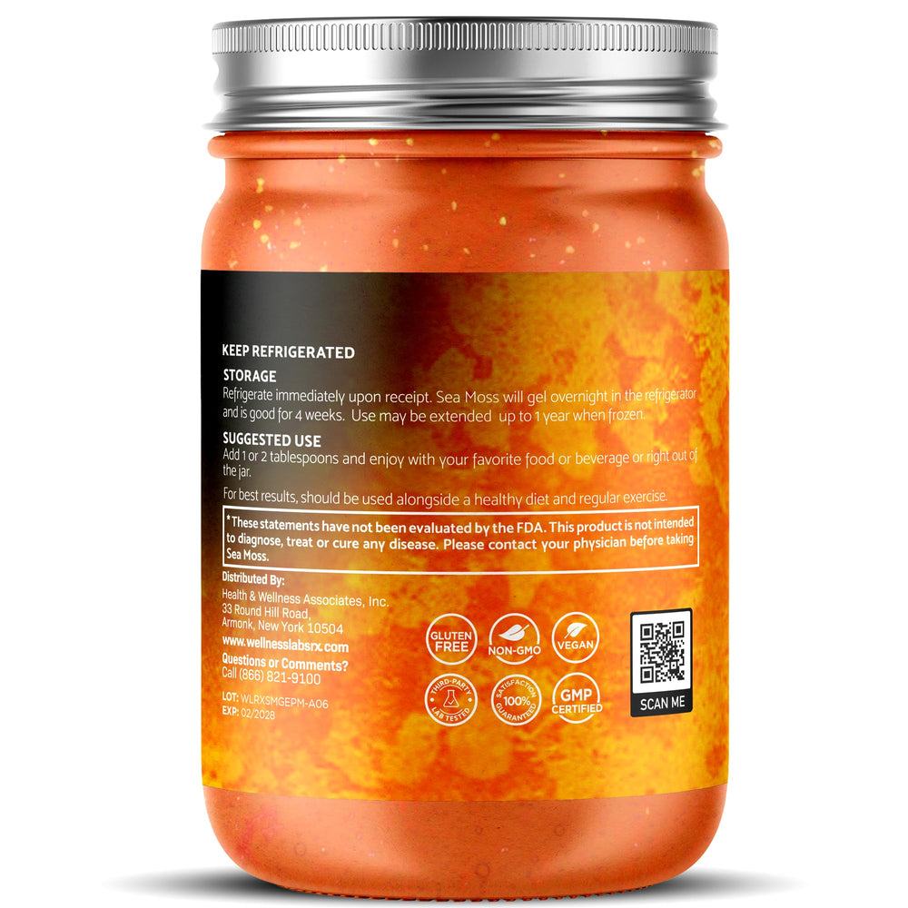 WELLNESS LABSRX cuchara con gel de sea moss lista para consumir, aporta nutrientes al instante