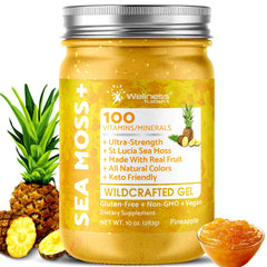 WELLNESS LABSRX envase frontal mostrando 10 oz y sabor piña, práctico y natural