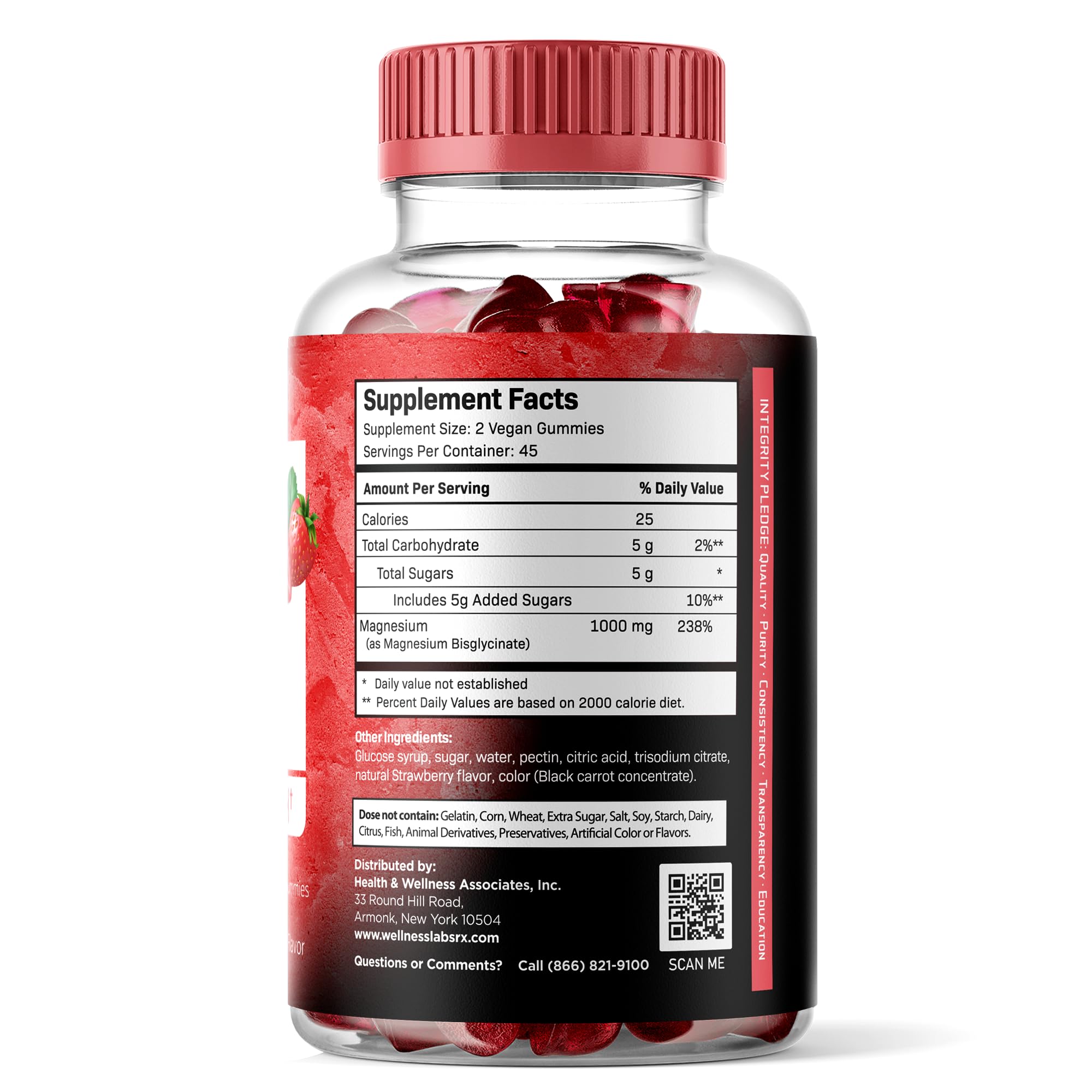 WELLNESS LABSRX textura de gomita a primer plano, fácil masticación