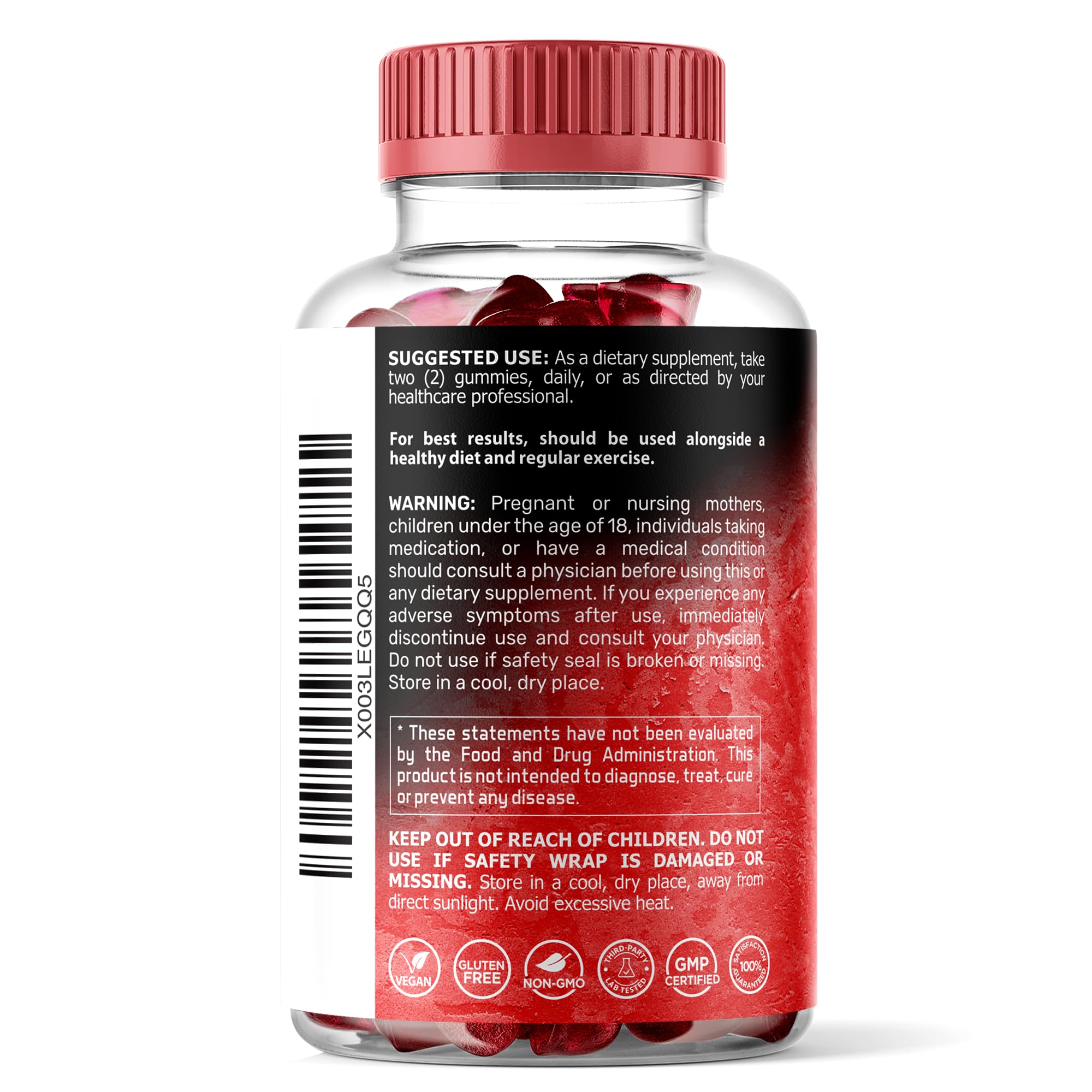 WELLNESS LABSRX gomitas dentro del frasco, suministro para 45 días