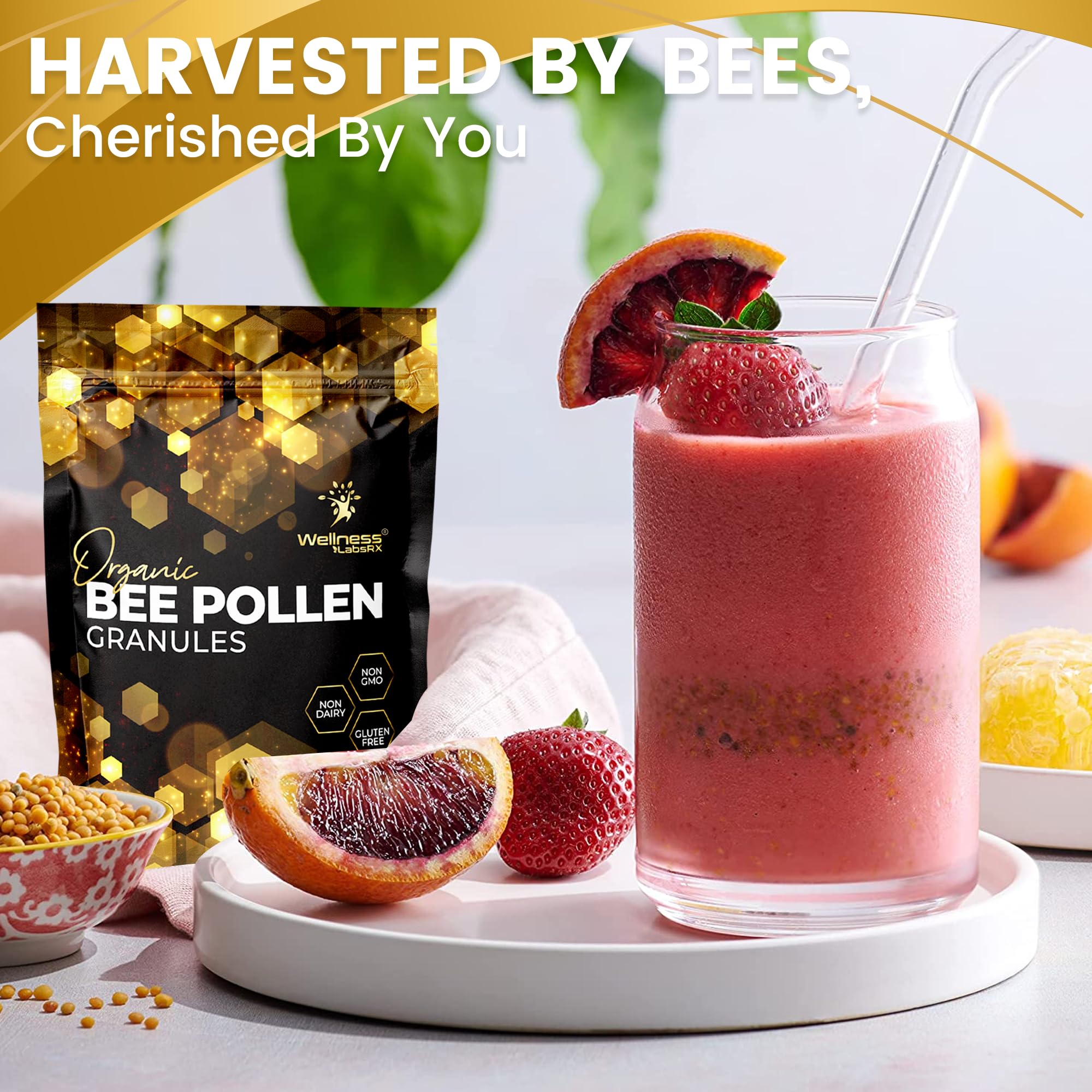 WELLNESS LABSRX polen utilizado en receta horneada para enriquecer comidas caseras