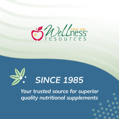 Wellness Resources etiqueta con información nutricional y pureza del producto