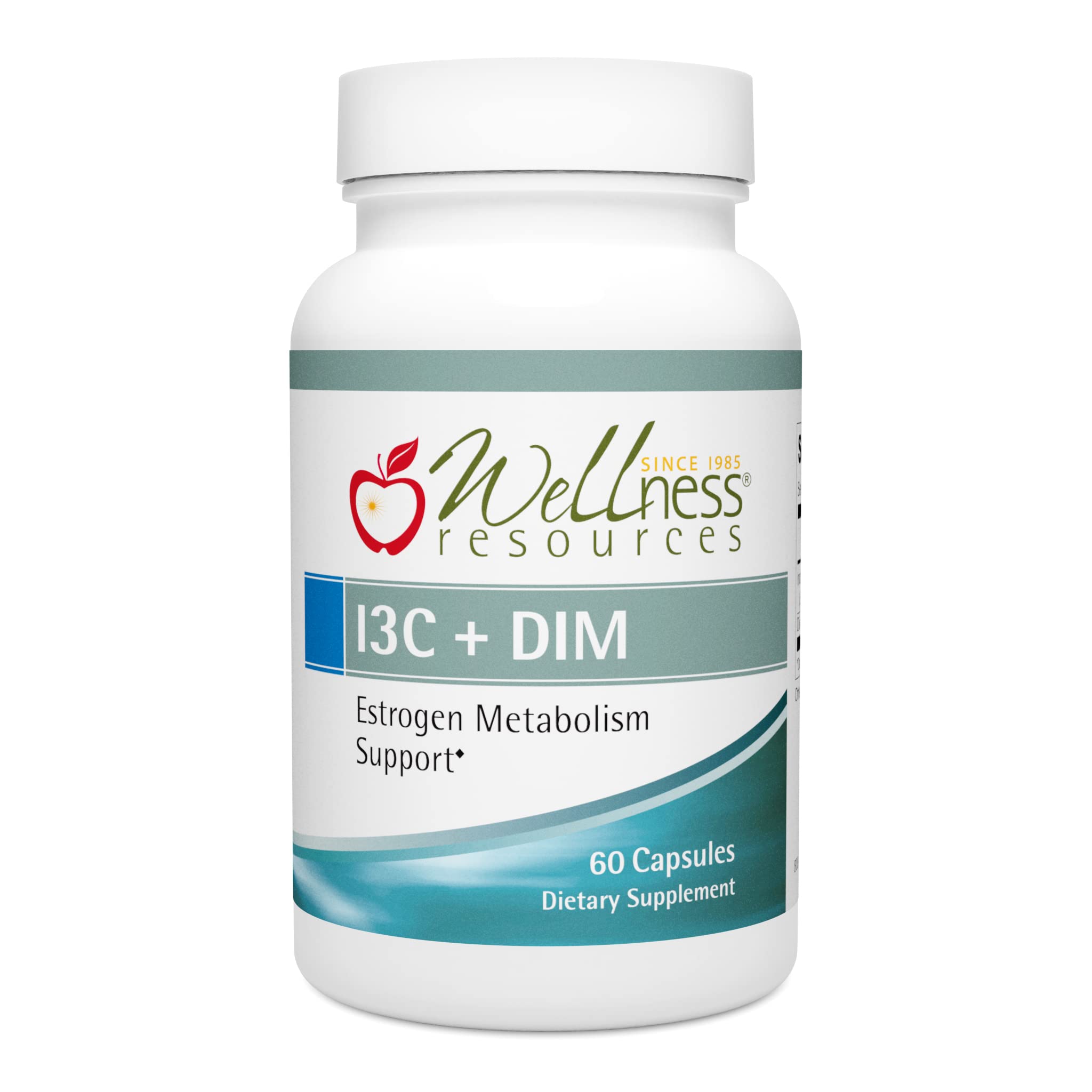 Wellness Resources envase frontal mostrando I3C y DIM para claridad de dosis