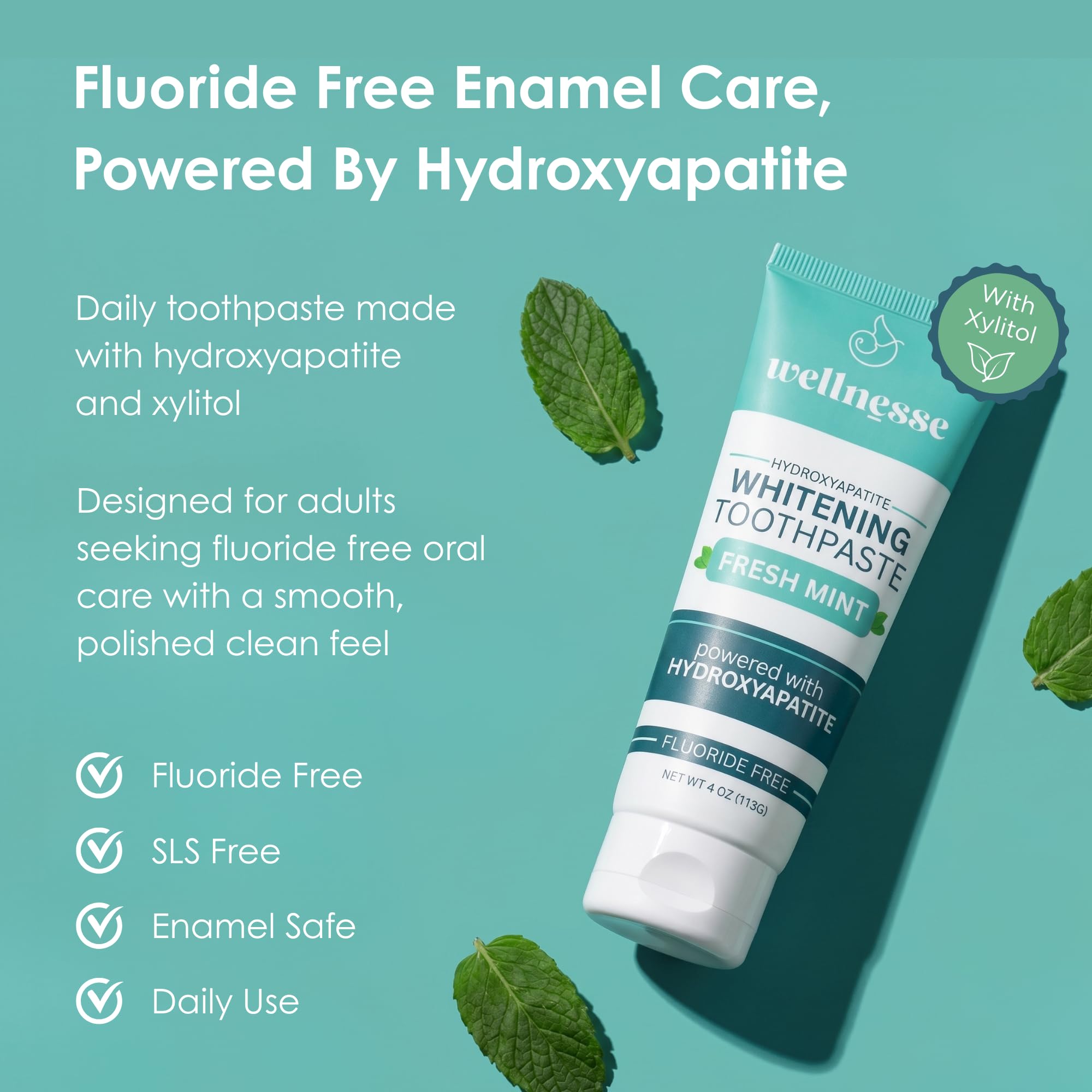 Wellnesse tubo abierto con muestra de textura cremosa que facilita el cepillado