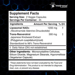 wellnesslabsrx vista general de 180 cápsulas para duración extendida