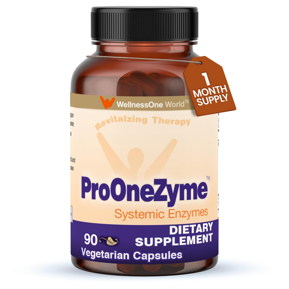 Well WellnessOne ProOneZyme bottle front for easy daily use and brand visibility.