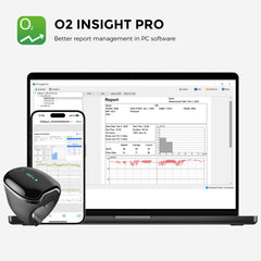 Wellue O2Ring-S app mostrando gráficas en la pantalla para análisis rápido